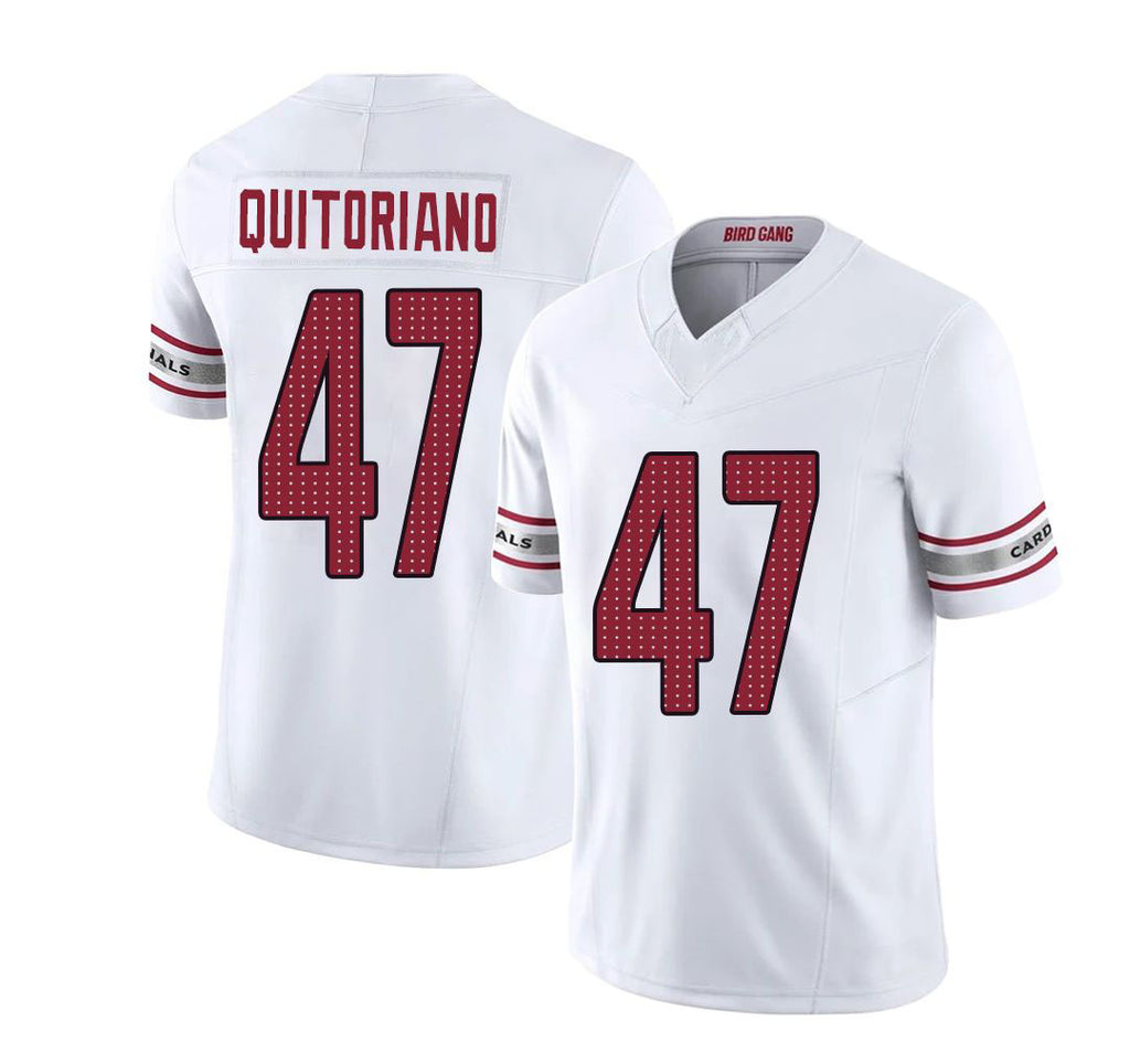 Arizona #47 Teagan Player Football V Neck Short Sleeve White Jersey Quitoriano For Men Youth Women Gift