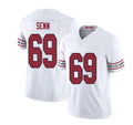 Arizona #69 Valentin Player Football V Neck Short Sleeve White Jersey Senn For Men Youth Women Gift