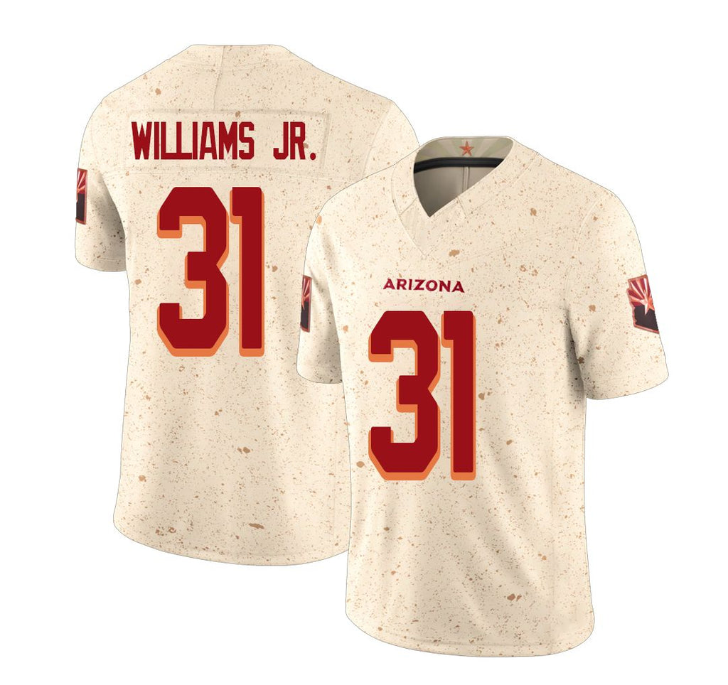 Arizona #31 Wydett Player Football V Neck Short Sleeve Natural Rivalries Jersey Williams Jr. For Men Youth Women Gift