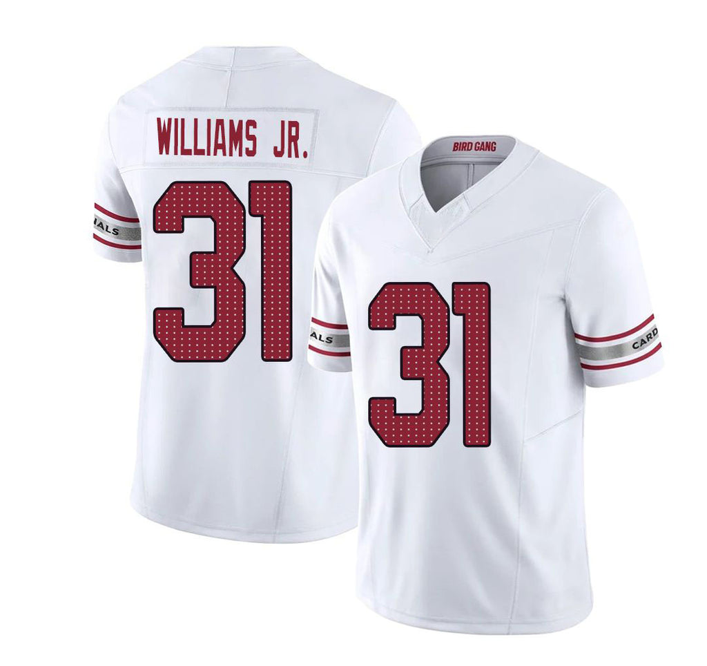 Arizona #31 Wydett Player Football V Neck Short Sleeve White Jersey Williams Jr. For Men Youth Women Gift