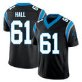 Carolina #61 Hall Player Football V Neck Short Sleeve Black Jersey Aaron For Men Youth Women Gift