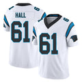 Carolina #61 Hall Player Football V Neck Short Sleeve White Jersey Aaron For Men Youth Women Gift