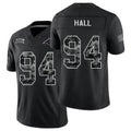 Carolina #94 Hall Player Football V Neck Short Sleeve Black Jersey Aaron For Men Youth Women Gift