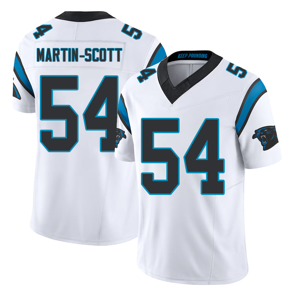Carolina #54 Martin-Scott Player Football V Neck Short Sleeve White Jersey Bam For Men Youth Women Gift