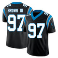 Carolina #97 Brown III Player Football V Neck Short Sleeve Black Jersey Bobby For Men Youth Women Gift