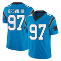Carolina #97 Brown III Player Football V Neck Short Sleeve Blue Jersey Bobby For Men Youth Women Gift
