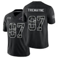 Carolina #87 Tremayne Player Football V Neck Short Sleeve Black Jersey Brycen For Men Youth Women Gift