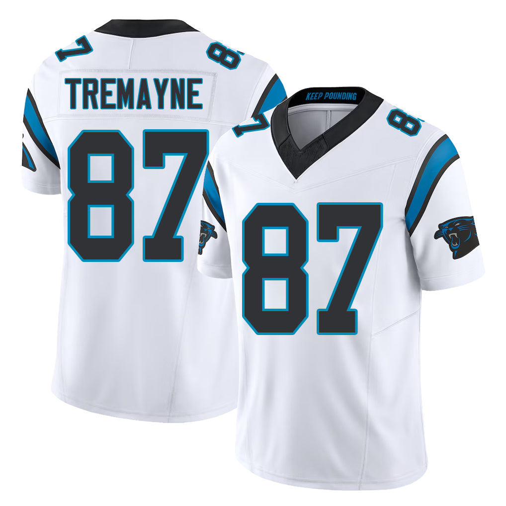 Carolina #87 Tremayne Player Football V Neck Short Sleeve White Jersey Brycen For Men Youth Women Gift