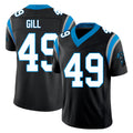 Carolina #49 Gill Player Football V Neck Short Sleeve Black Jersey Cam For Men Youth Women Gift