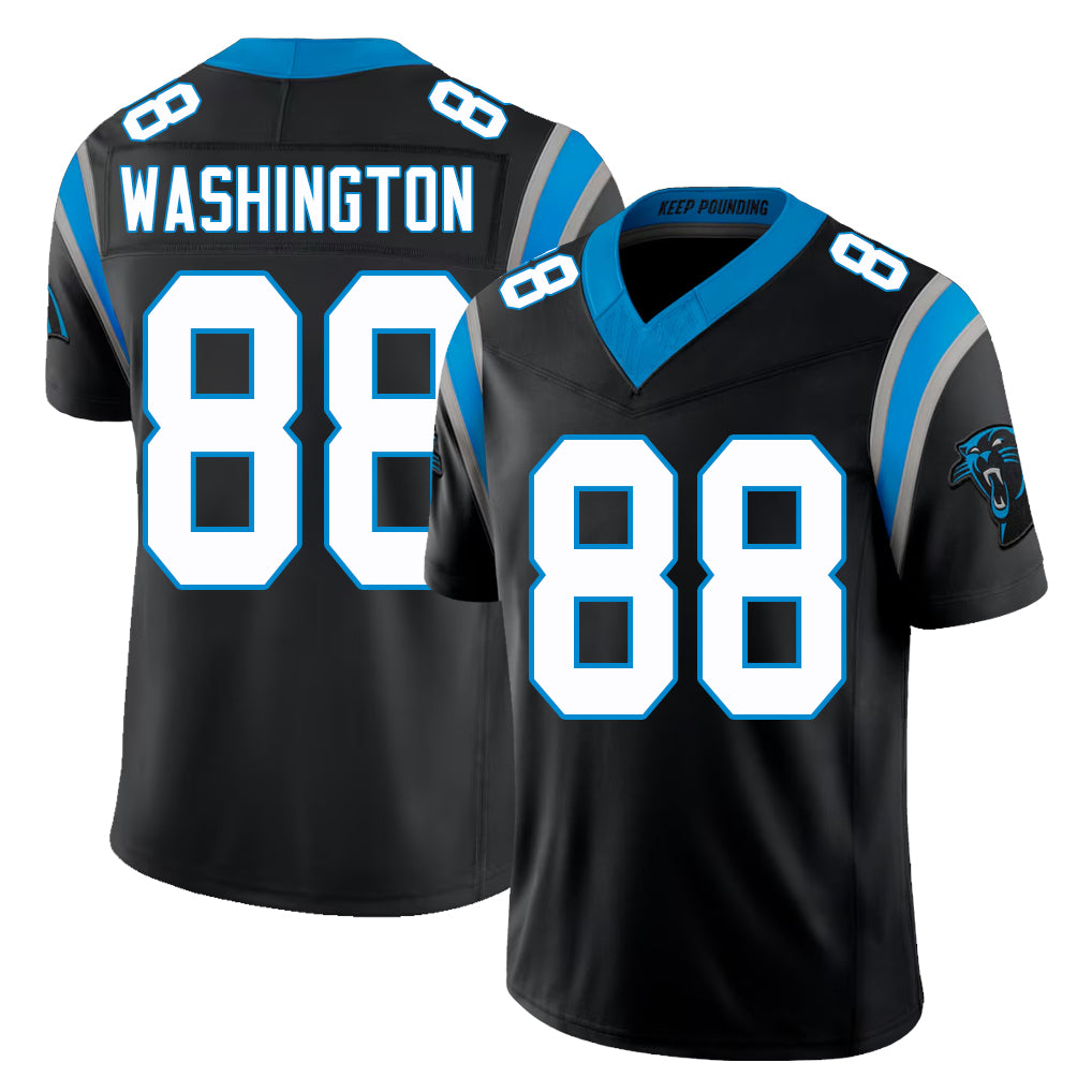 Carolina #88 Washington Player Football V Neck Short Sleeve Black Jersey Casey For Men Youth Women Gift
