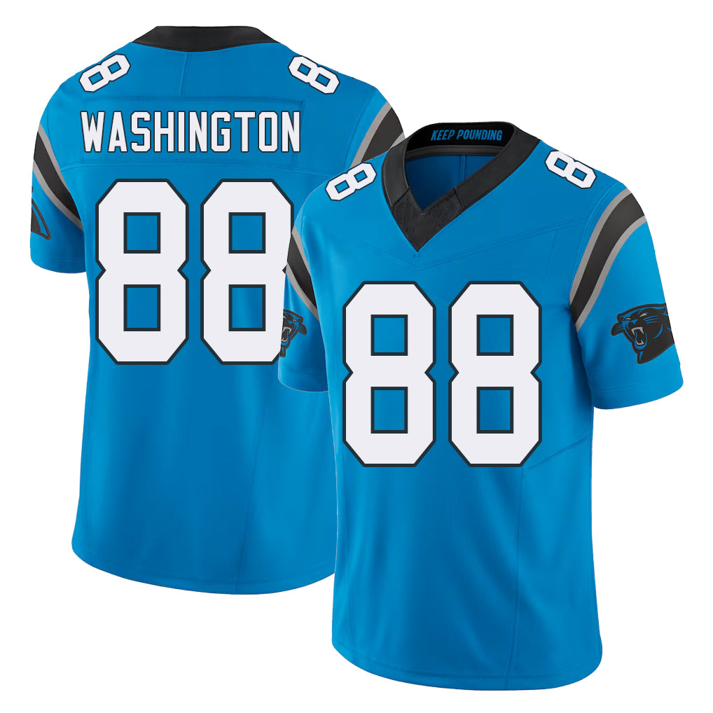 Carolina #88 Washington Player Football V Neck Short Sleeve Blue Jersey Casey For Men Youth Women Gift
