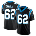 Carolina #62 Zavala Player Football V Neck Short Sleeve Black Jersey Chandler For Men Youth Women Gift