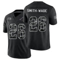 Carolina #26 Smith-Wade Player Football V Neck Short Sleeve Black Jersey Chau For Men Youth Women Gift