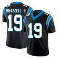 Carolina #19 Brazzell II Player Football V Neck Short Sleeve Black Jersey Chris For Men Youth Women Gift