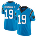 Carolina #19 Brazzell II Player Football V Neck Short Sleeve Blue Jersey Chris For Men Youth Women Gift