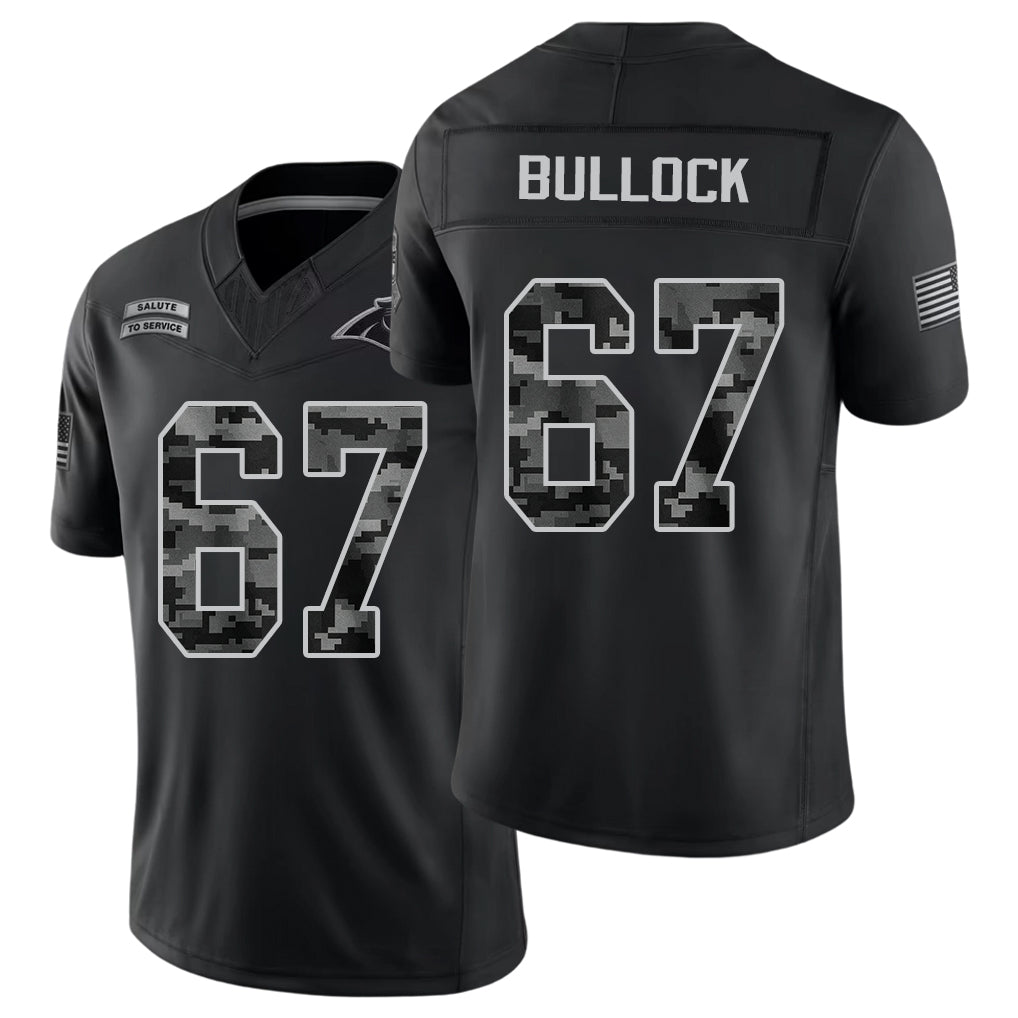 Carolina #67 Bullock Player Football V Neck Short Sleeve Black Jersey Corey For Men Youth Women Gift