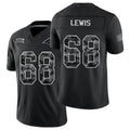 Carolina #68 Lewis Player Football V Neck Short Sleeve Black Jersey Damien For Men Youth Women Gift