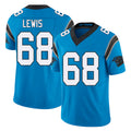 Carolina #68 Lewis Player Football V Neck Short Sleeve Blue Jersey Damien For Men Youth Women Gift