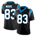 Carolina #83 Moore Player Football V Neck Short Sleeve Black Jersey David For Men Youth Women Gift