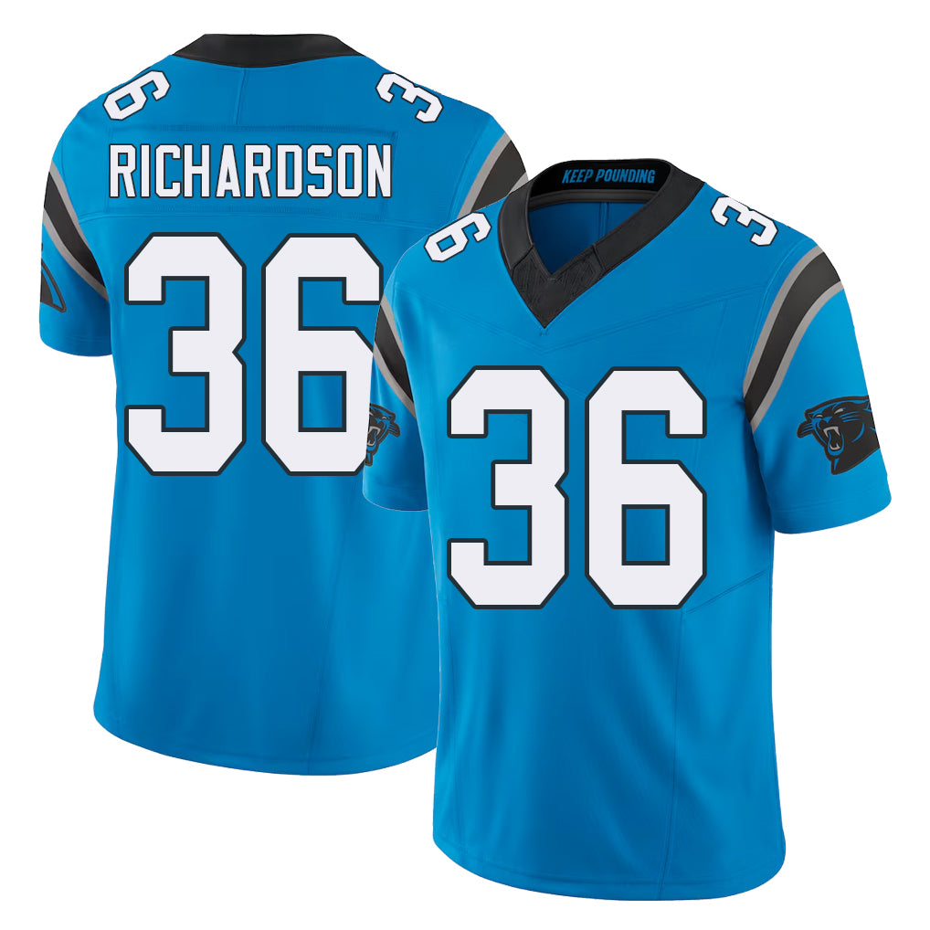Carolina #36 Richardson Player Football V Neck Short Sleeve Blue Jersey Demani For Men Youth Women Gift
