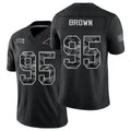 Carolina #95 Brown Player Football V Neck Short Sleeve Black Jersey Derrick For Men Youth Women Gift