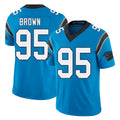 Carolina #95 Brown Player Football V Neck Short Sleeve Blue Jersey Derrick For Men Youth Women Gift