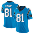 Carolina #81 Franks Player Football V Neck Short Sleeve Blue Jersey Feleipe For Men Youth Women Gift