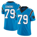 Carolina #79 Ekwonu Player Football V Neck Short Sleeve Blue Jersey Ikem For Men Youth Women Gift