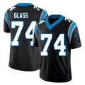 Carolina #74 Glass Player Football V Neck Short Sleeve Black Jersey Isaia For Men Youth Women Gift