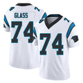 Carolina #74 Glass Player Football V Neck Short Sleeve White Jersey Isaia For Men Youth Women Gift