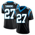 Carolina #27 Simmons Player Football V Neck Short Sleeve Black Jersey Isaiah For Men Youth Women Gift