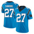 Carolina #27 Simmons Player Football V Neck Short Sleeve Blue Jersey Isaiah For Men Youth Women Gift