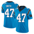 Carolina #47 Smith Player Football V Neck Short Sleeve Blue Jersey Isaiah For Men Youth Women Gift