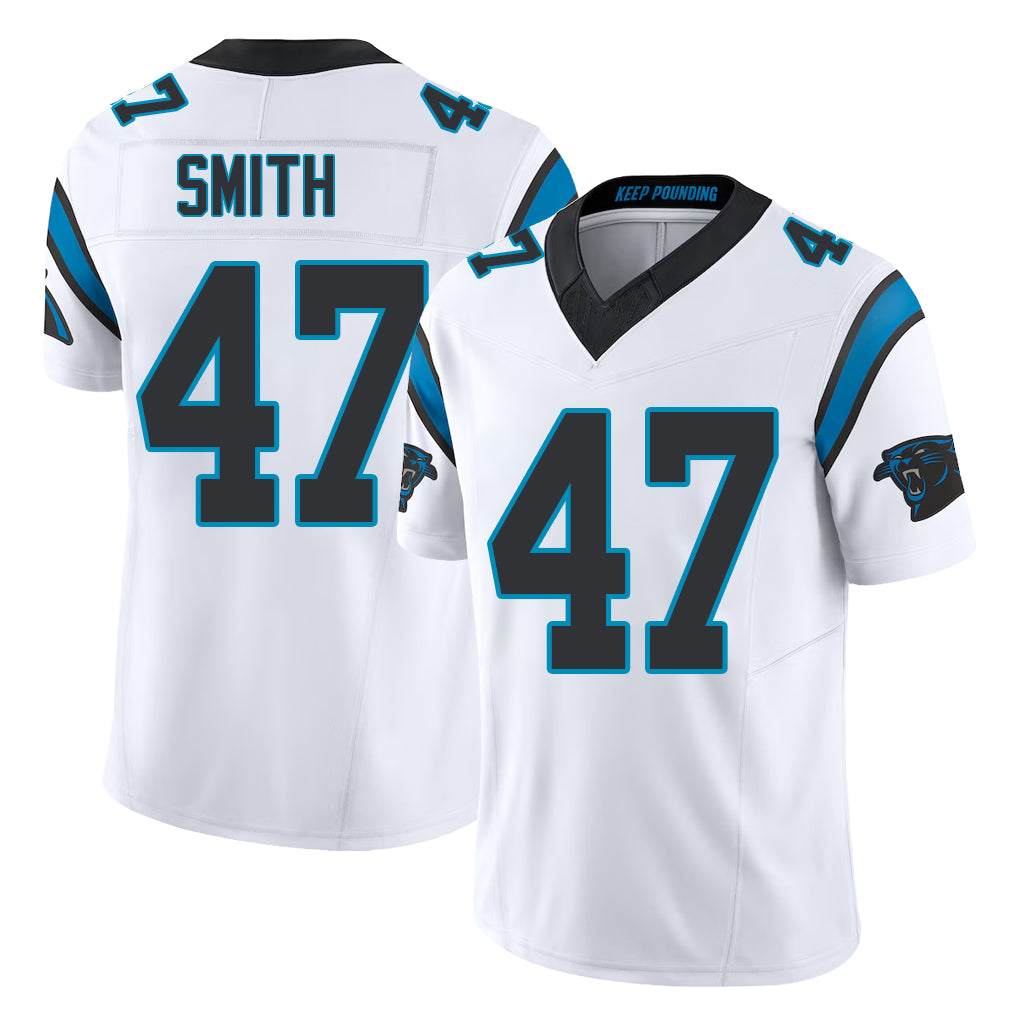 Carolina #47 Smith Player Football V Neck Short Sleeve White Jersey Isaiah For Men Youth Women Gift
