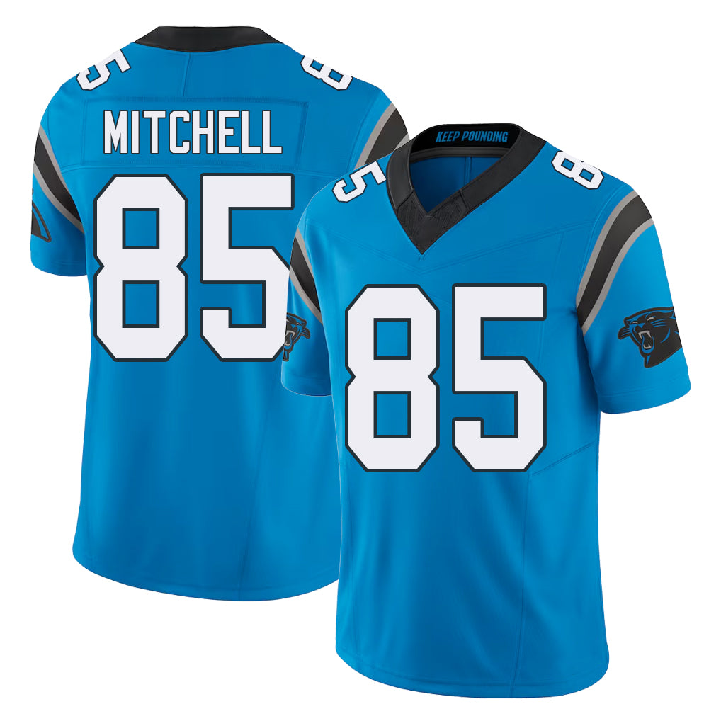 Carolina #85 Mitchell Player Football V Neck Short Sleeve Blue Jersey James For Men Youth Women Gift