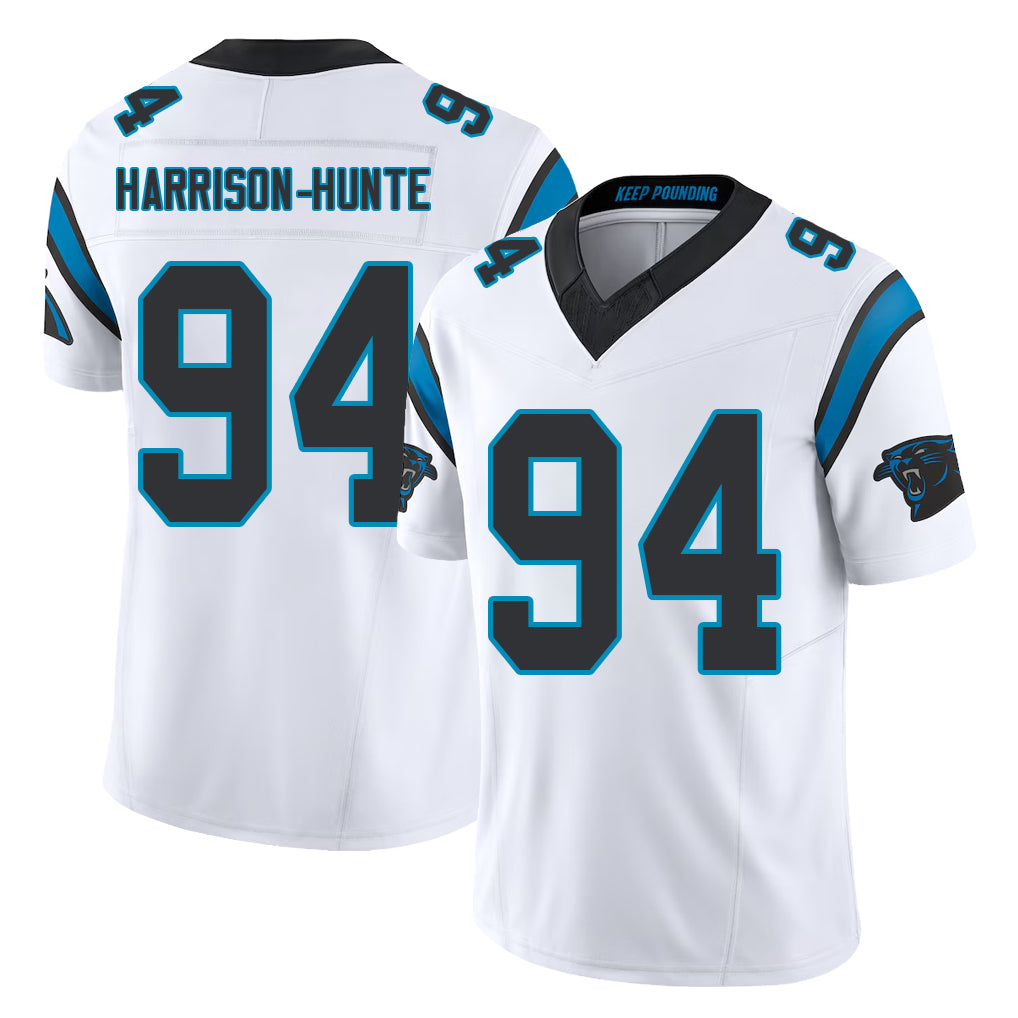 Carolina #94 Harrison-Hunte Player Football V Neck Short Sleeve White Jersey Jared For Men Youth Women Gift