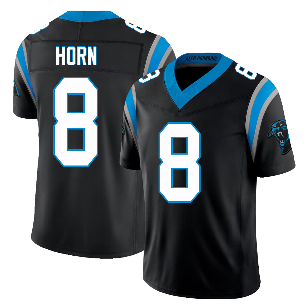 Carolina #8 Horn Player Football V Neck Short Sleeve Black Jersey Jaycee For Men Youth Women Gift
