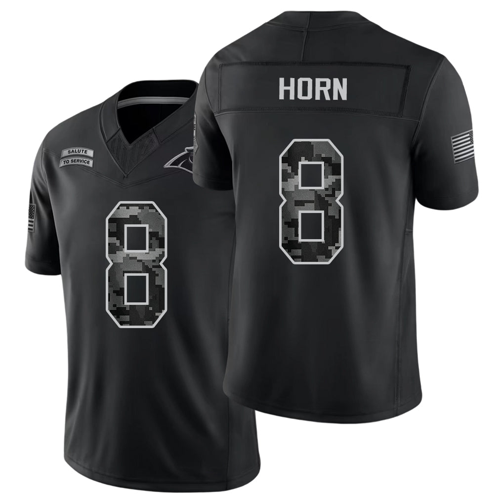 Carolina #8 Horn Player Football V Neck Short Sleeve Black Jersey Jaycee For Men Youth Women Gift