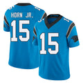 Carolina #15 Horn Jr. Player Football V Neck Short Sleeve Blue Jersey Jimmy For Men Youth Women Gift