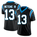 Carolina #13 Metchie III Player Football V Neck Short Sleeve Black Jersey John For Men Youth Women Gift