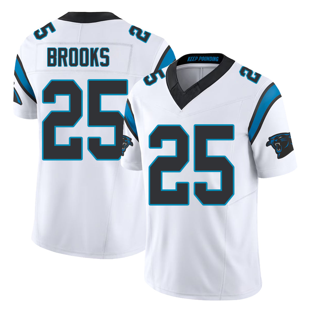 Carolina #25 Brooks Player Football V Neck Short Sleeve White Jersey Jonathon For Men Youth Women Gift