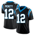 Carolina #12 Pickett Player Football V Neck Short Sleeve Black Jersey Kenny For Men Youth Women Gift