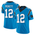 Carolina #12 Pickett Football V Neck Short Sleeve Blue Jersey Kenny For Men Youth Women Gift