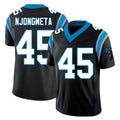 Carolina #45 Njongmeta Player Football V Neck Short Sleeve Black Jersey Maema For Men Youth Women Gift