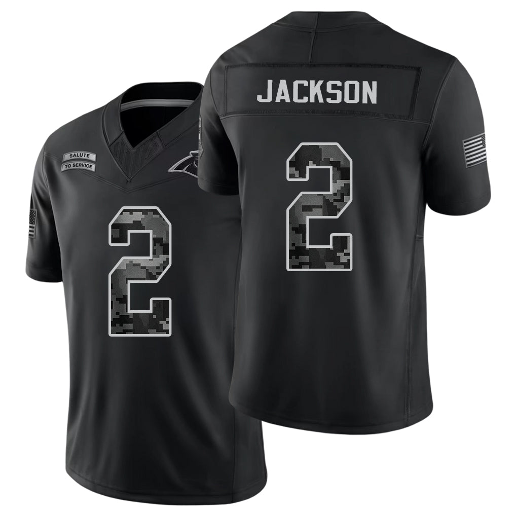 Carolina #2 Jackson Player Football V Neck Short Sleeve Black Jersey Mike For Men Youth Women Gift