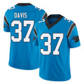 Carolina #37 Davis Football V Neck Short Sleeve Blue Jersey Miles For Men Youth Women Gift