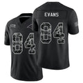Carolina #84 Evans Player Football V Neck Short Sleeve Black Jersey Mitchell For Men Youth Women Gift
