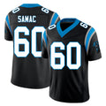Carolina #60 Samac Player Football V Neck Short Sleeve Black Jersey Nick For Men Youth Women Gift