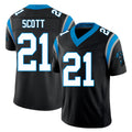 Carolina #21 Scott Player Football V Neck Short Sleeve Black Jersey Nick For Men Youth Women Gift