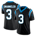 Carolina #3 Umanmielen Player Football V Neck Short Sleeve Black Jersey Princely For Men Youth Women Gift